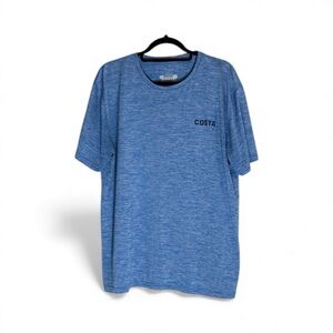 COSTA Heather Blue Men’s XL Short Sleeve Tee 100% Polyester no iron!